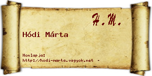 Hódi Márta névjegykártya