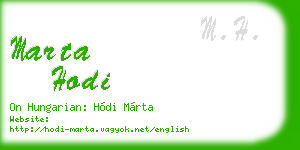 marta hodi business card
