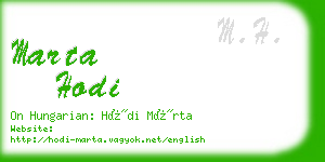 marta hodi business card